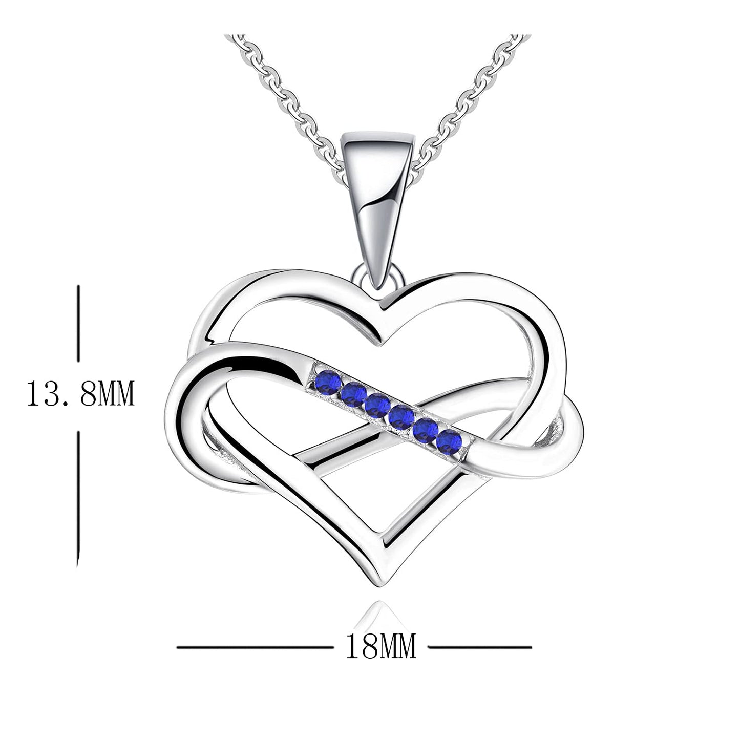 Edersee Herz WISDOM Damen Kette Unendliches Herz Silber 925,Halskette Anhänger mit 3A Zirkonia,Schmuck für Frauen