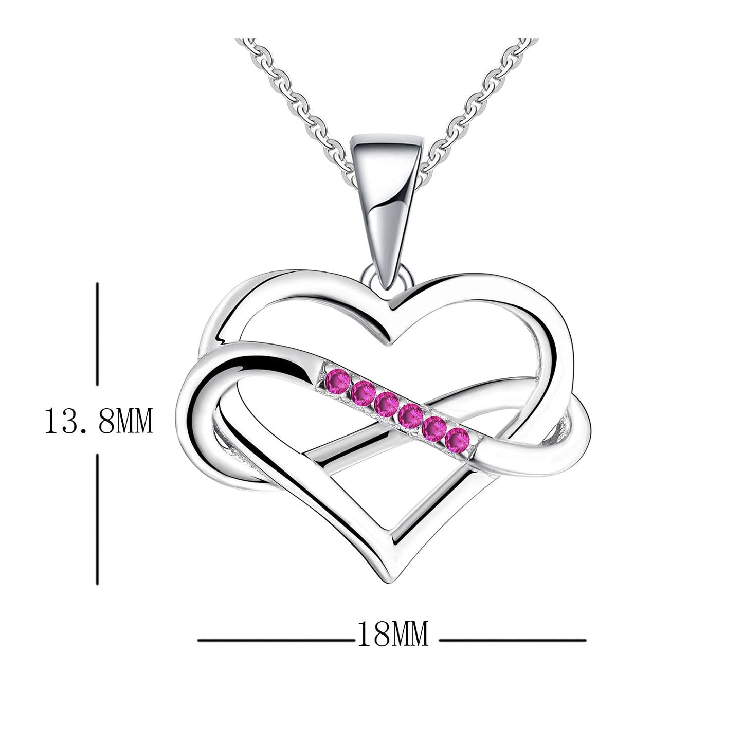 Edersee Herz WISDOM Damen Kette Unendliches Herz Silber 925,Halskette Anhänger mit 3A Zirkonia,Schmuck für Frauen