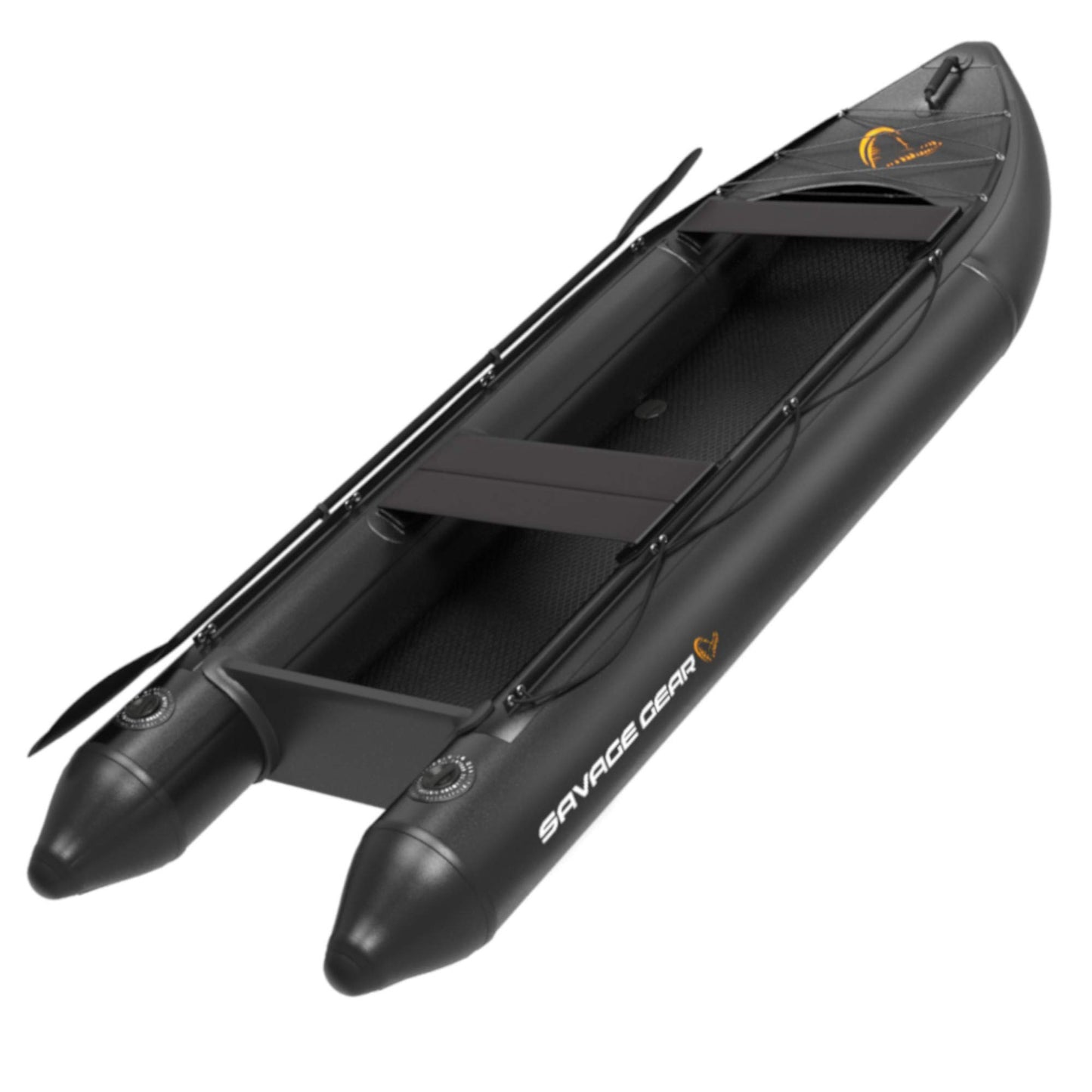 ELB  Angelboot Savage Gear E-Rider Kayak 330x110cm - Angelkajak zum Spinnfischen, Schlauchboot zum Raubfischangeln, Kajak für Angler