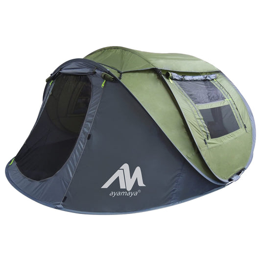 Zelt 3-4 Personen Pop Up Wurfzelt mit Große Dachfenster, Strandmuschel Automatik 4 Mann Zelte Wasserdicht Strandzelt Festivalzelt Schnellaufbauzelt für Outdoor Camping Picknick Wandern