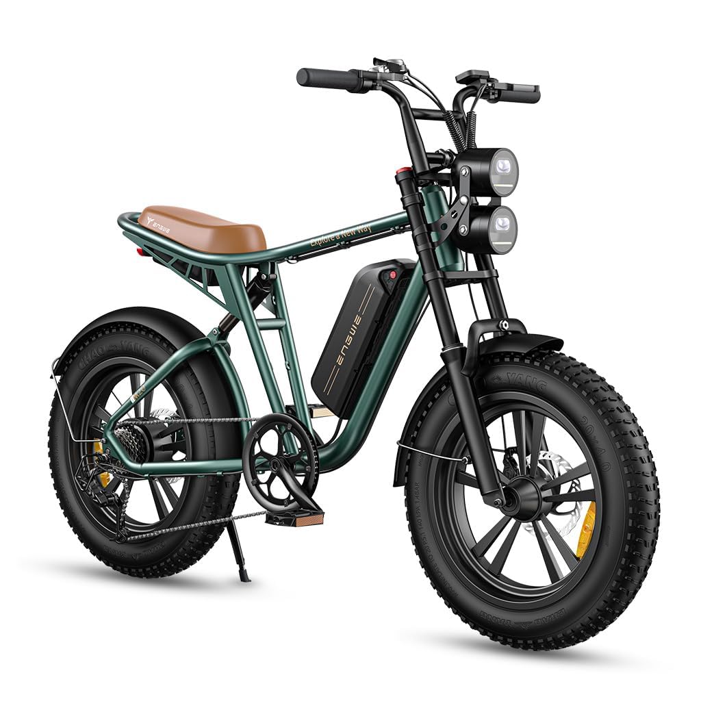 ELB Bigfoot ENGWE E Bike Herren Elektrofahrräder-Ebike mit einem Akku/ 2 Akkus, E-Bike 20 * 4.0 Zoll Fette Reifen, Ebike Herren bis zu 75km/150km/90km/170km, Elektrofahrrad 7-Gang, M20/M1