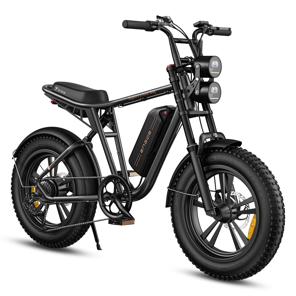 ELB Bigfoot ENGWE E Bike Herren Elektrofahrräder-Ebike mit einem Akku/ 2 Akkus, E-Bike 20 * 4.0 Zoll Fette Reifen, Ebike Herren bis zu 75km/150km/90km/170km, Elektrofahrrad 7-Gang, M20/M1