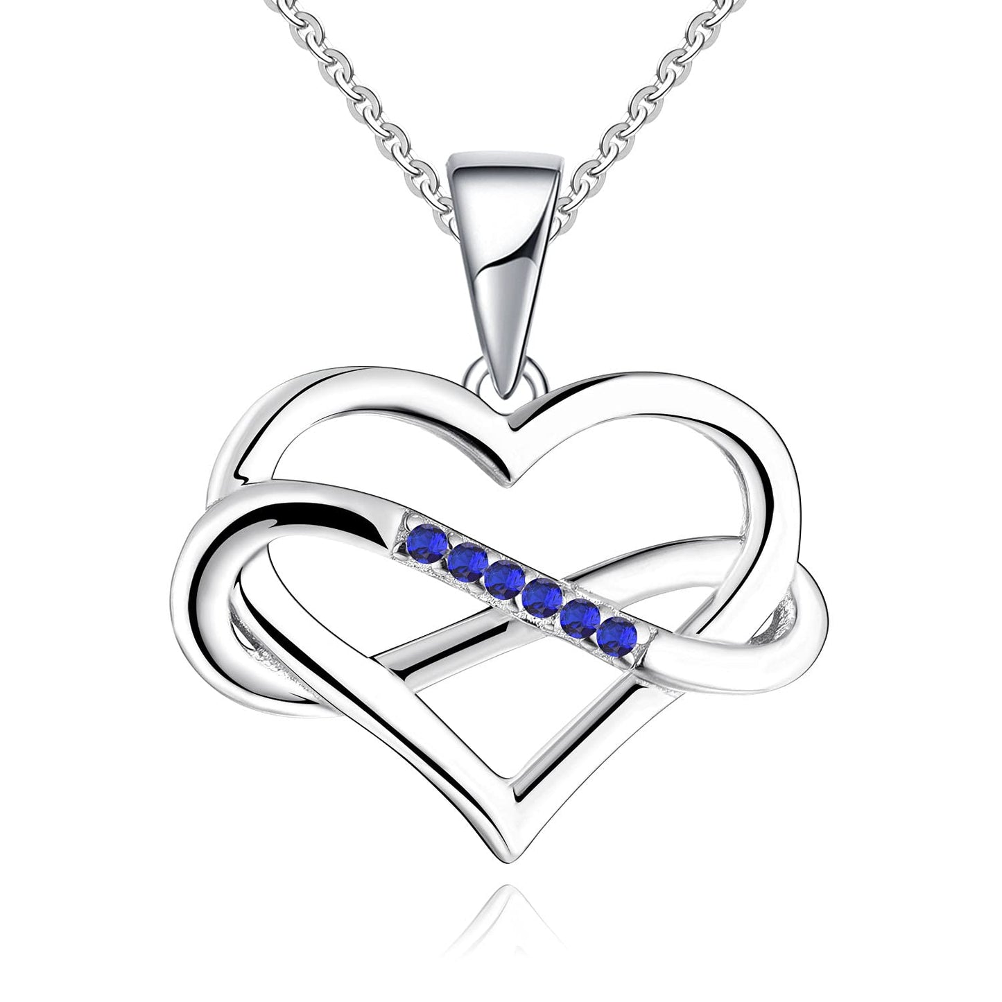 Edersee Herz WISDOM Damen Kette Unendliches Herz Silber 925,Halskette Anhänger mit 3A Zirkonia,Schmuck für Frauen