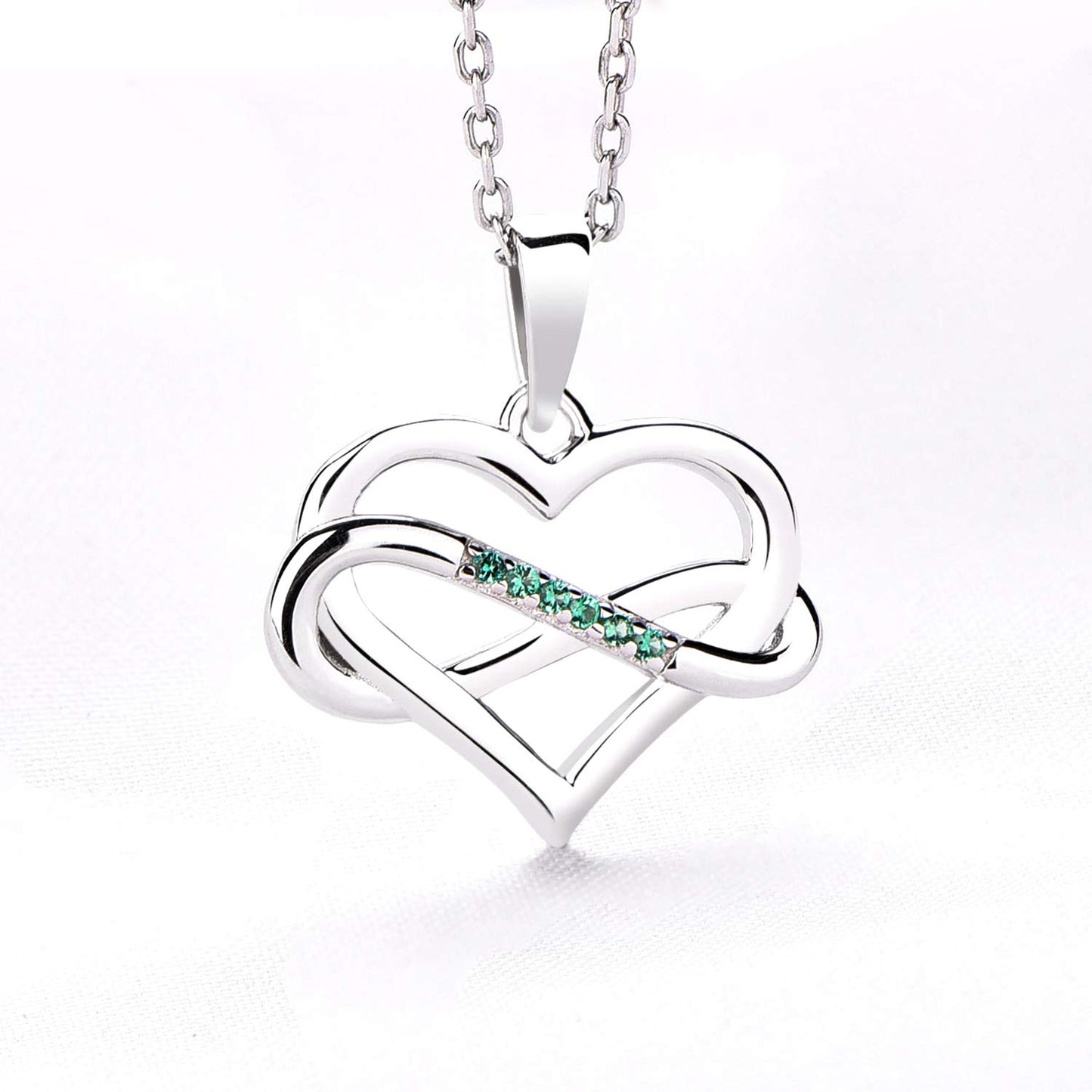 Edersee Herz WISDOM Damen Kette Unendliches Herz Silber 925,Halskette Anhänger mit 3A Zirkonia,Schmuck für Frauen