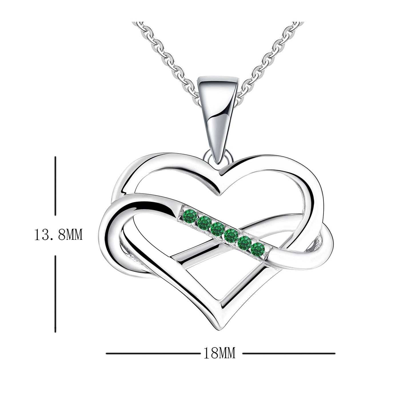 Edersee Herz WISDOM Damen Kette Unendliches Herz Silber 925,Halskette Anhänger mit 3A Zirkonia,Schmuck für Frauen