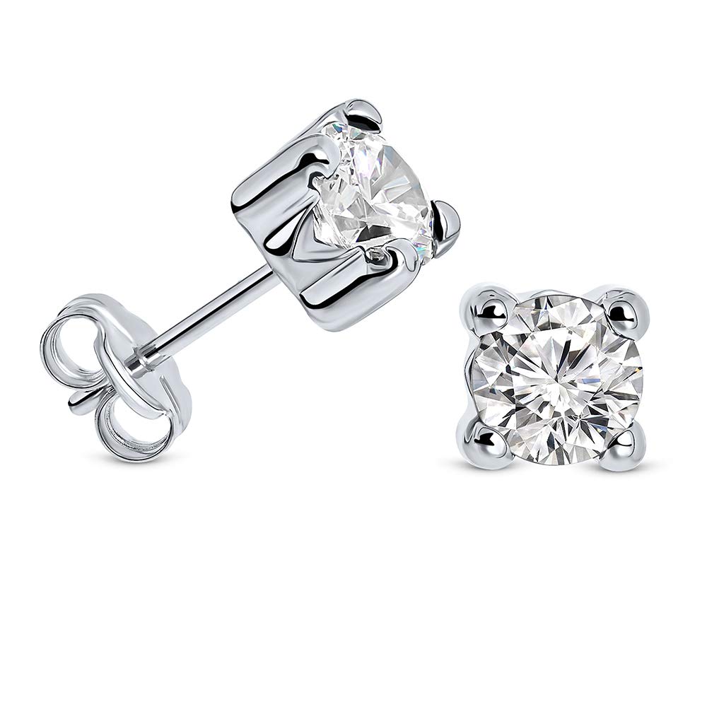 EDERSEENSUCHT- MIORE Schmuck, Ohrringe Damen, Ohrstecker Gold 375 9 Kt Gelbgold/Weißgold, Damenohrringe mit Zirkonia/Saphir/Rubin/Smaragd in Krappenfassung, goldene Ohrstecker Damen, Ohrschmuck