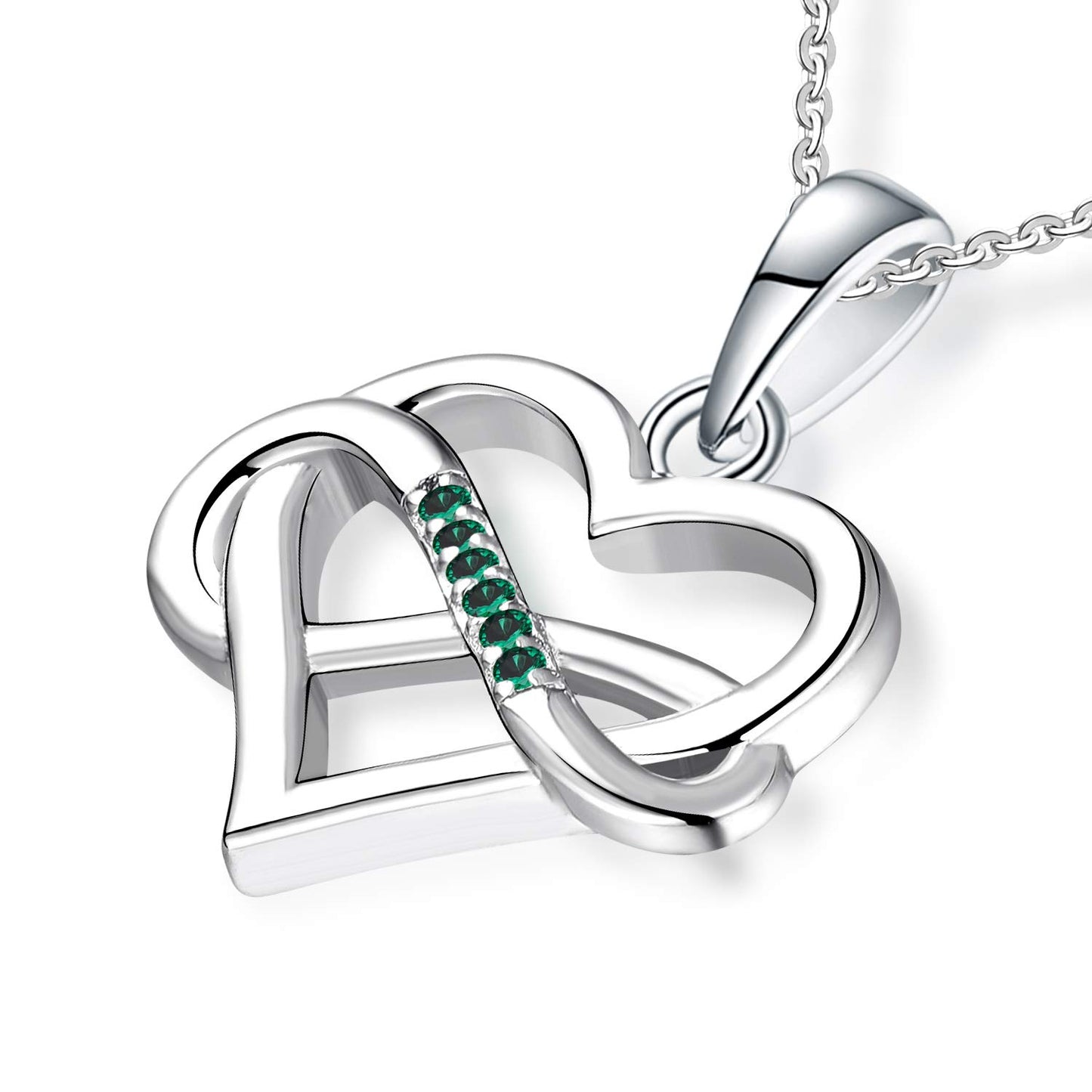 Edersee Herz WISDOM Damen Kette Unendliches Herz Silber 925,Halskette Anhänger mit 3A Zirkonia,Schmuck für Frauen