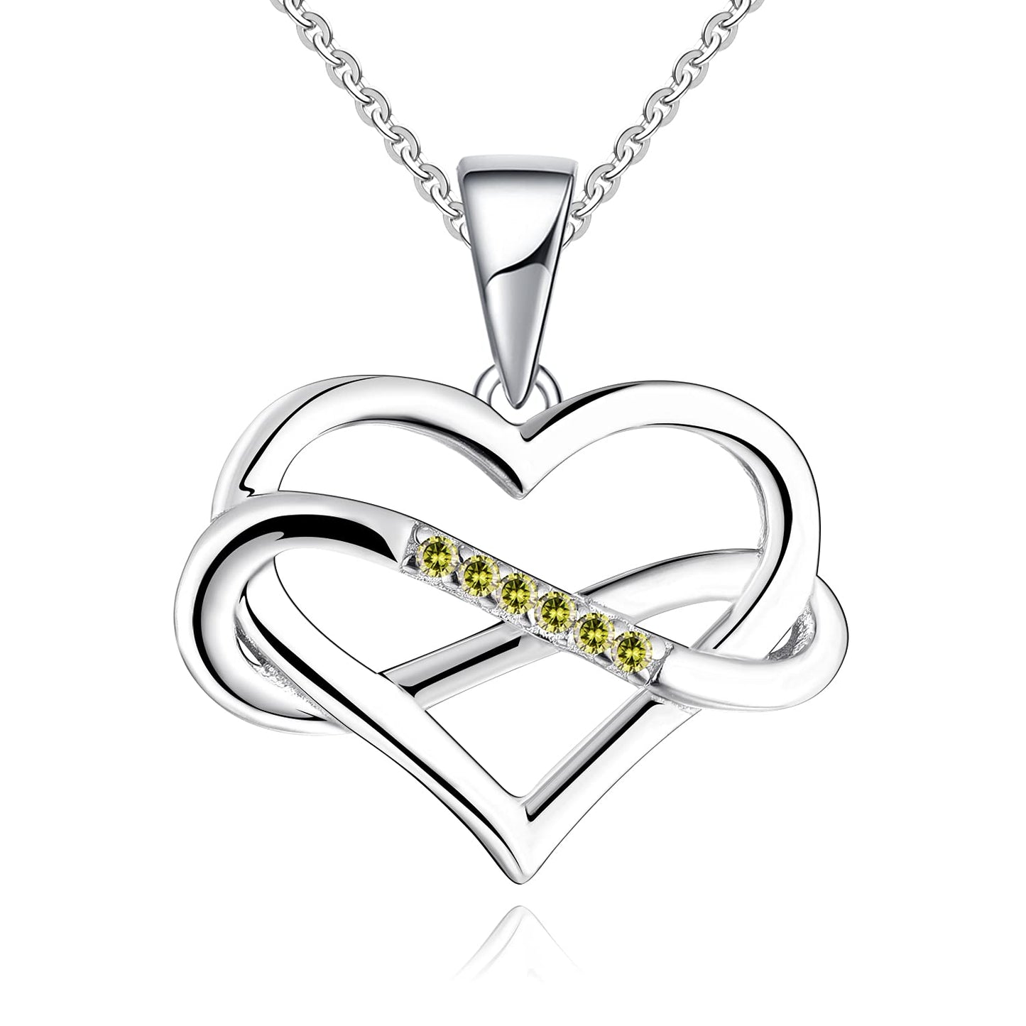 Edersee Herz WISDOM Damen Kette Unendliches Herz Silber 925,Halskette Anhänger mit 3A Zirkonia,Schmuck für Frauen