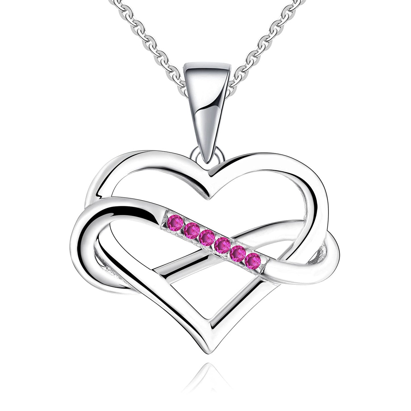 Edersee Herz WISDOM Damen Kette Unendliches Herz Silber 925,Halskette Anhänger mit 3A Zirkonia,Schmuck für Frauen