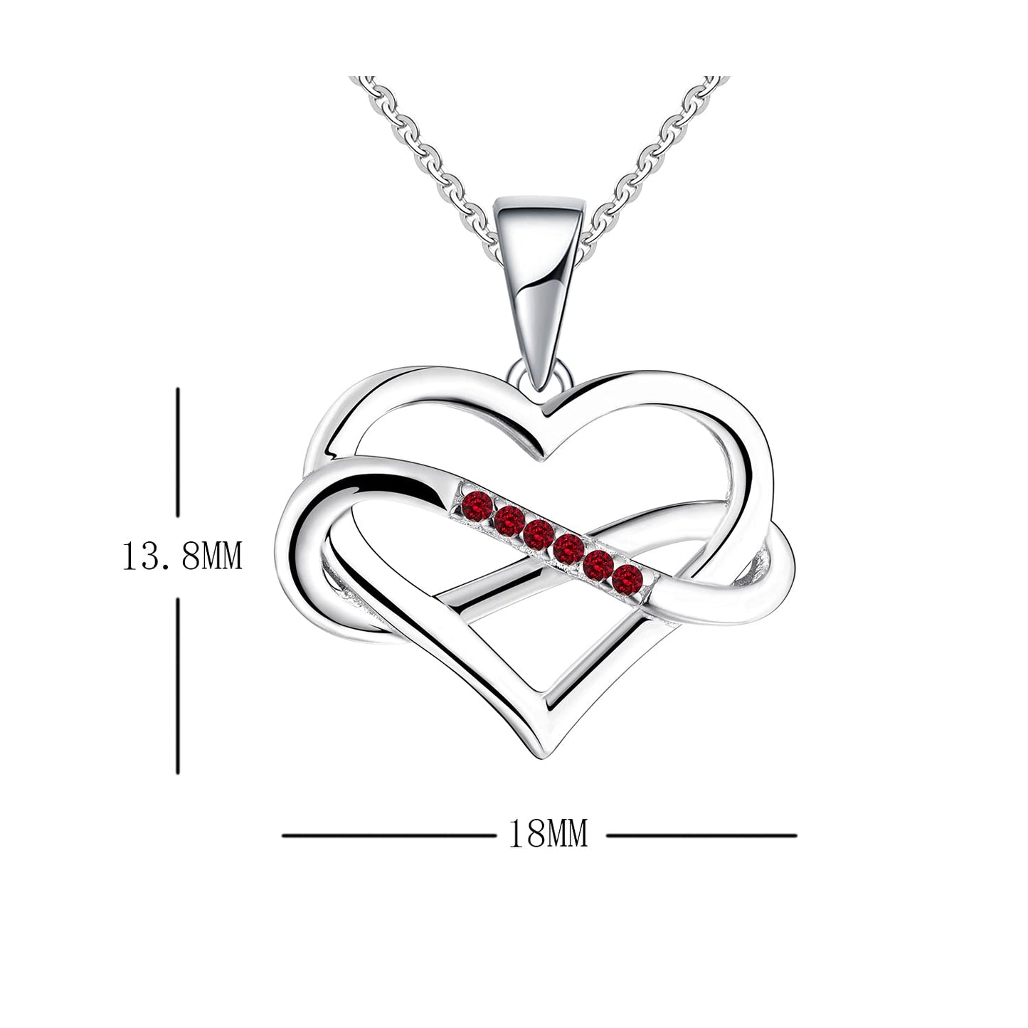 Edersee Herz WISDOM Damen Kette Unendliches Herz Silber 925,Halskette Anhänger mit 3A Zirkonia,Schmuck für Frauen