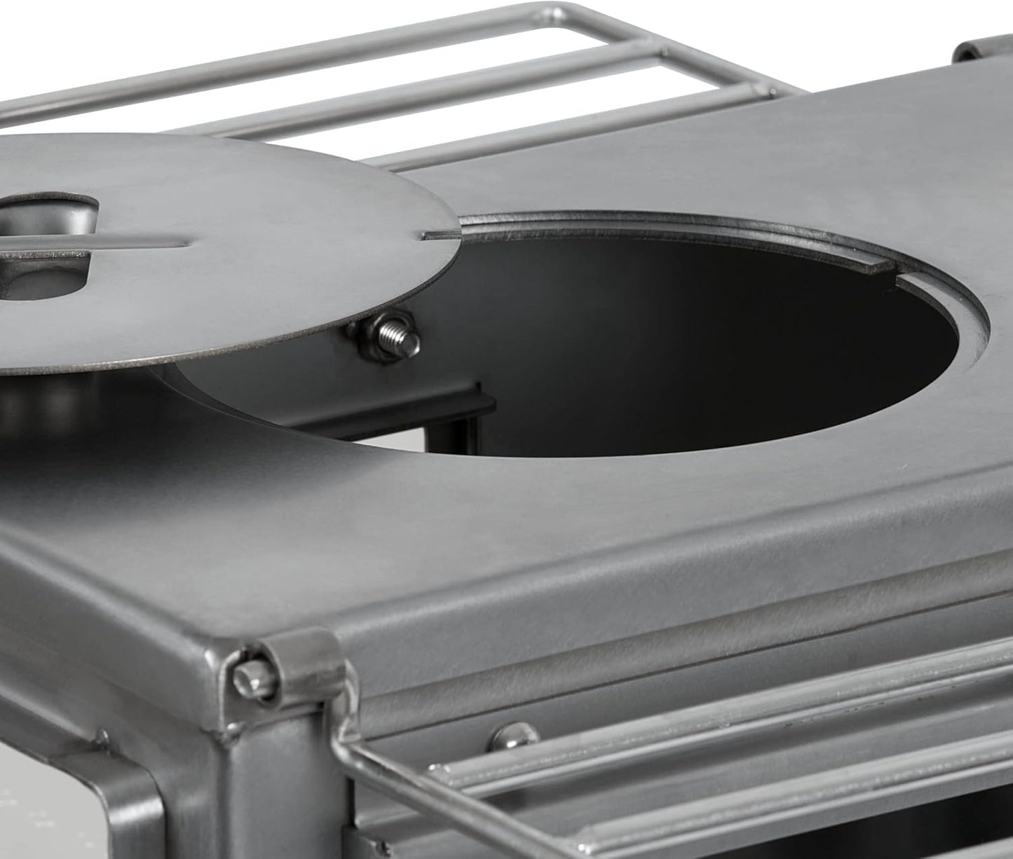 CampFeuer Edelstahl Zeltofen | 51,5 x 42 x 216 cm | silber | Tragbarer Holzofen für Camping, Outdoor, Zelt | Zeltheizung Camping, Zeltofen Holz, Tent Stove, Zelt Ofen Outdoor