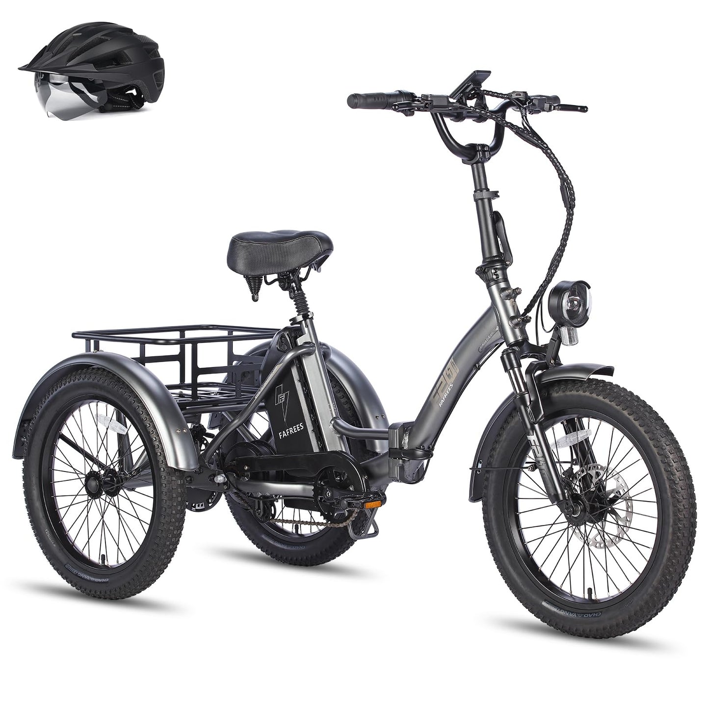 ELB trike Fafrees F20 Mate E Bike Dreirad Erwachsene Fat Klapprad, [ Offiziell ] E-Bike Lastenfahrrad 20 Zoll, Elektrofahrrad 180kg, Elektro Dreirad für Erwachsene, Ebike Fatbike 48V, 3 Rad Fahrrad Elektrisch