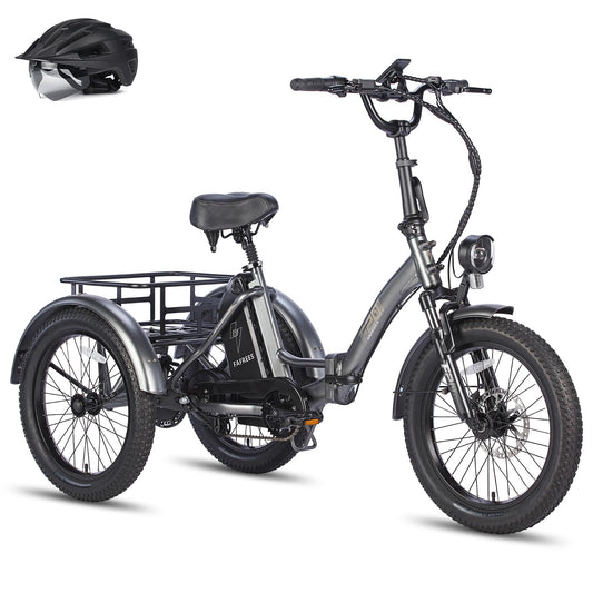 ELB trike Fafrees F20 Mate E Bike Dreirad Erwachsene Fat Klapprad, [ Offiziell ] E-Bike Lastenfahrrad 20 Zoll, Elektrofahrrad 180kg, Elektro Dreirad für Erwachsene, Ebike Fatbike 48V, 3 Rad Fahrrad Elektrisch