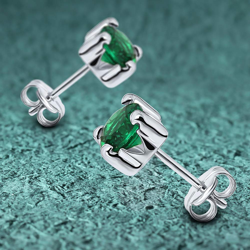 EDERSEENSUCHT- MIORE Schmuck, Ohrringe Damen, Ohrstecker Gold 375 9 Kt Gelbgold/Weißgold, Damenohrringe mit Zirkonia/Saphir/Rubin/Smaragd in Krappenfassung, goldene Ohrstecker Damen, Ohrschmuck