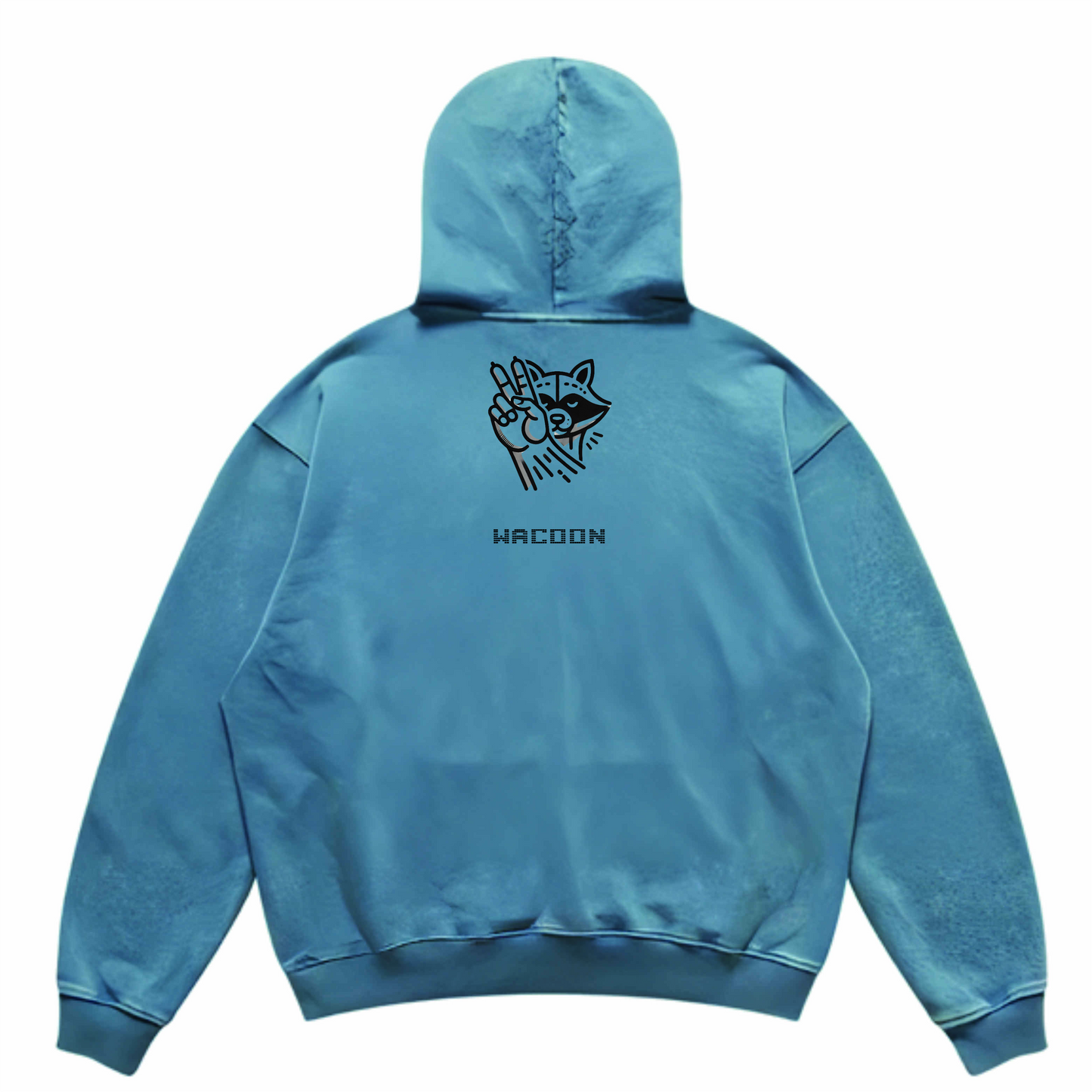 WACOON mystic Street Unisex Super Heavyweight Oversized Faded Hoodie(440GSM)