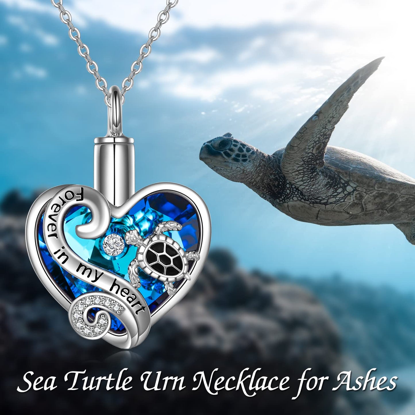 Ederseensucht-TOUPOP Urnenkette für Ashes 925 Sterling Silber Baum des Lebens/Schmetterling Ascheschmuck Asche Urne Anhänger Cremation Halskette mit Herz Kristall Memory Schmuck für Damen Herren