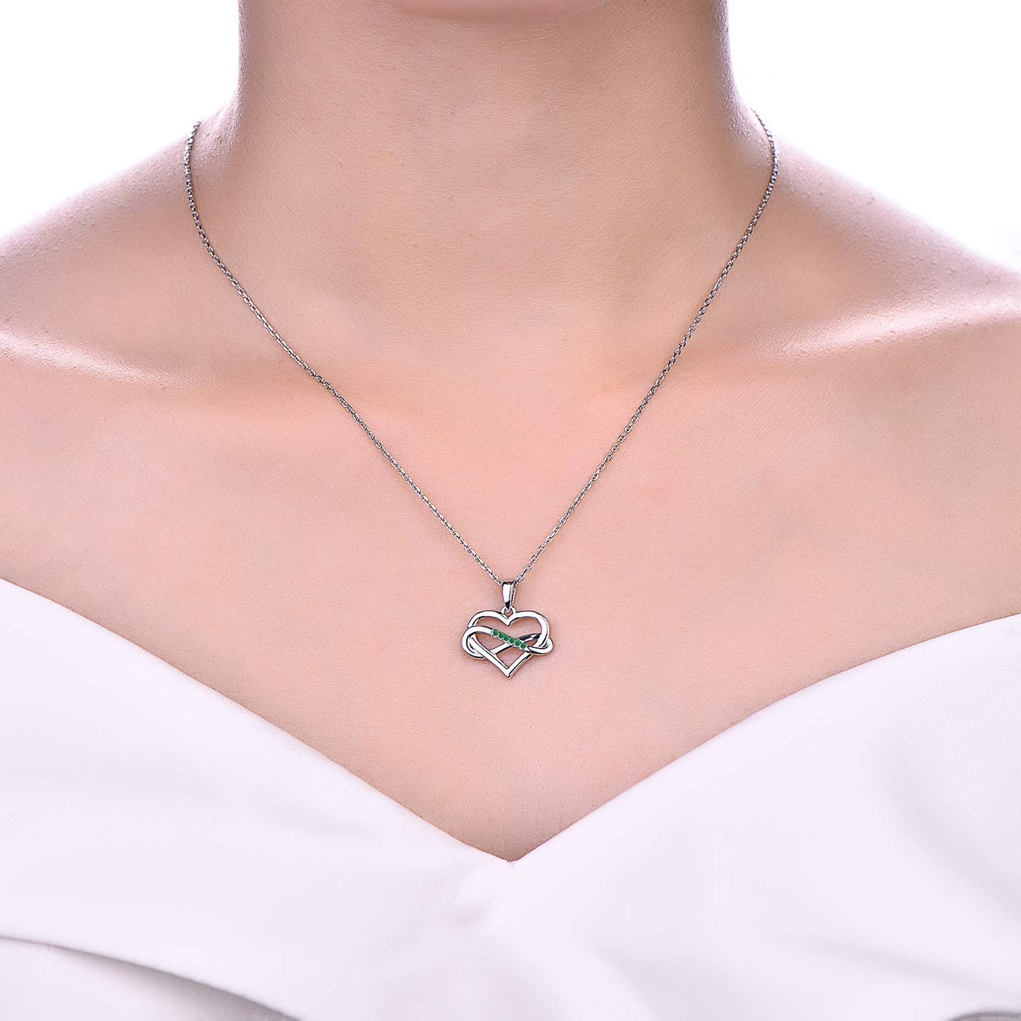 Edersee Herz WISDOM Damen Kette Unendliches Herz Silber 925,Halskette Anhänger mit 3A Zirkonia,Schmuck für Frauen