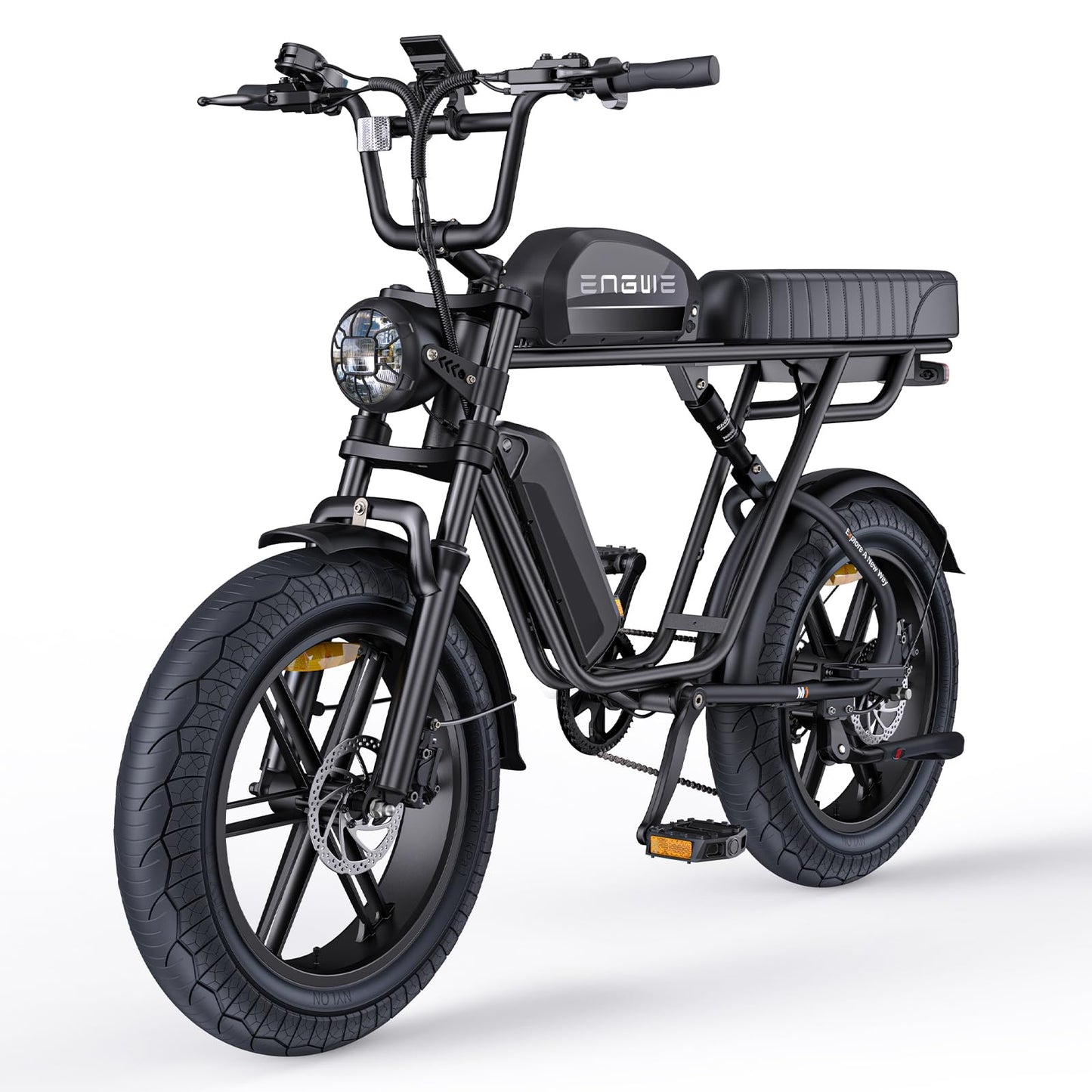 ELB Bigfoot ENGWE E Bike Herren Elektrofahrräder-Ebike mit einem Akku/ 2 Akkus, E-Bike 20 * 4.0 Zoll Fette Reifen, Ebike Herren bis zu 75km/150km/90km/170km, Elektrofahrrad 7-Gang, M20/M1