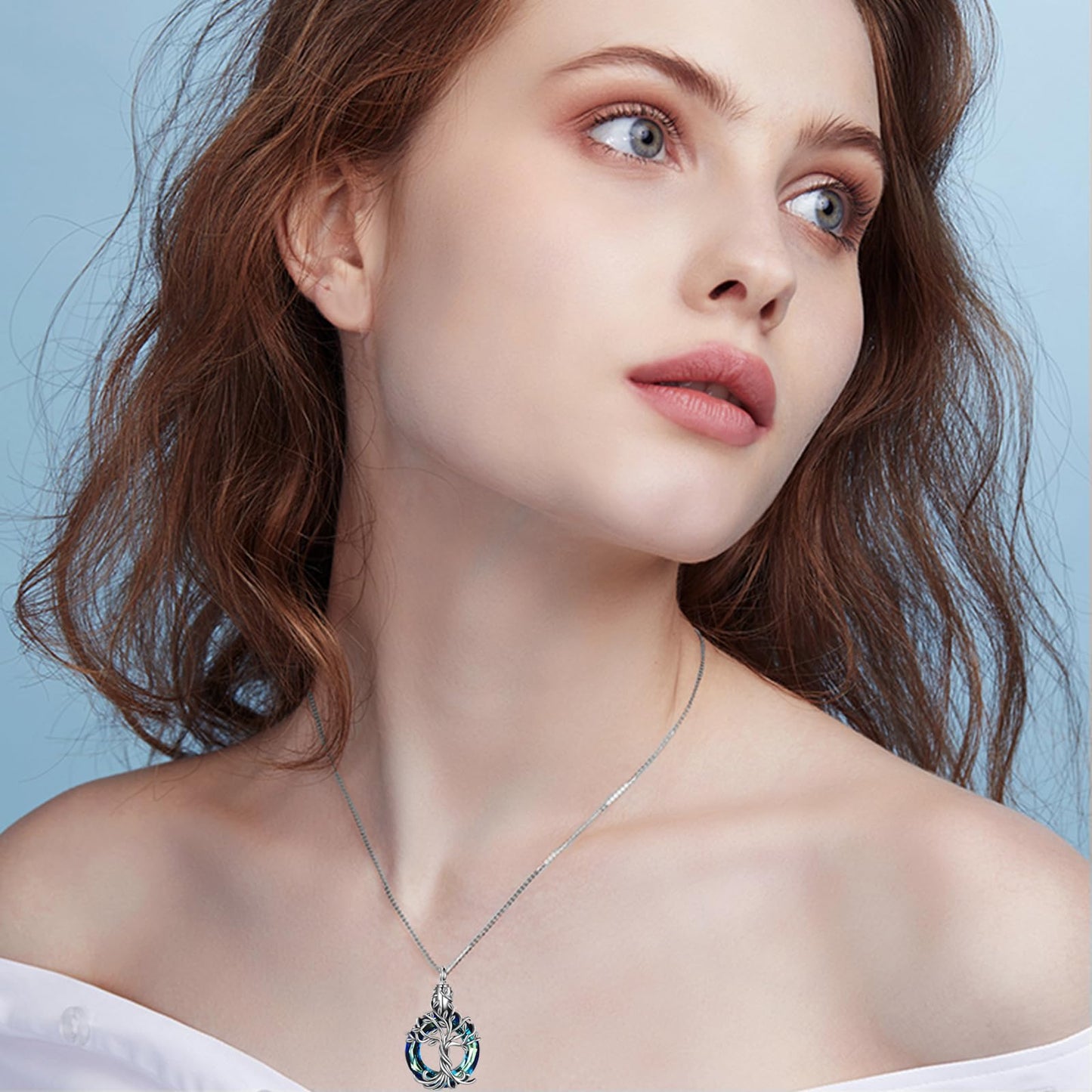 Ederseensucht-TOUPOP Urnenkette für Ashes 925 Sterling Silber Baum des Lebens/Schmetterling Ascheschmuck Asche Urne Anhänger Cremation Halskette mit Herz Kristall Memory Schmuck für Damen Herren