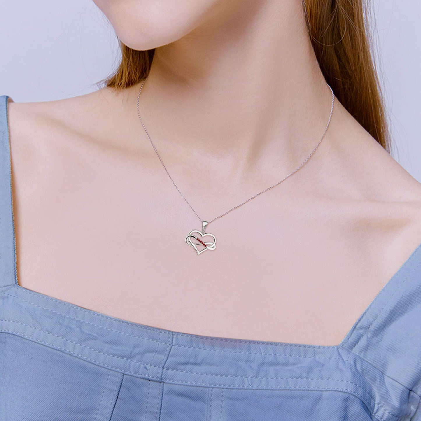 Edersee Herz WISDOM Damen Kette Unendliches Herz Silber 925,Halskette Anhänger mit 3A Zirkonia,Schmuck für Frauen
