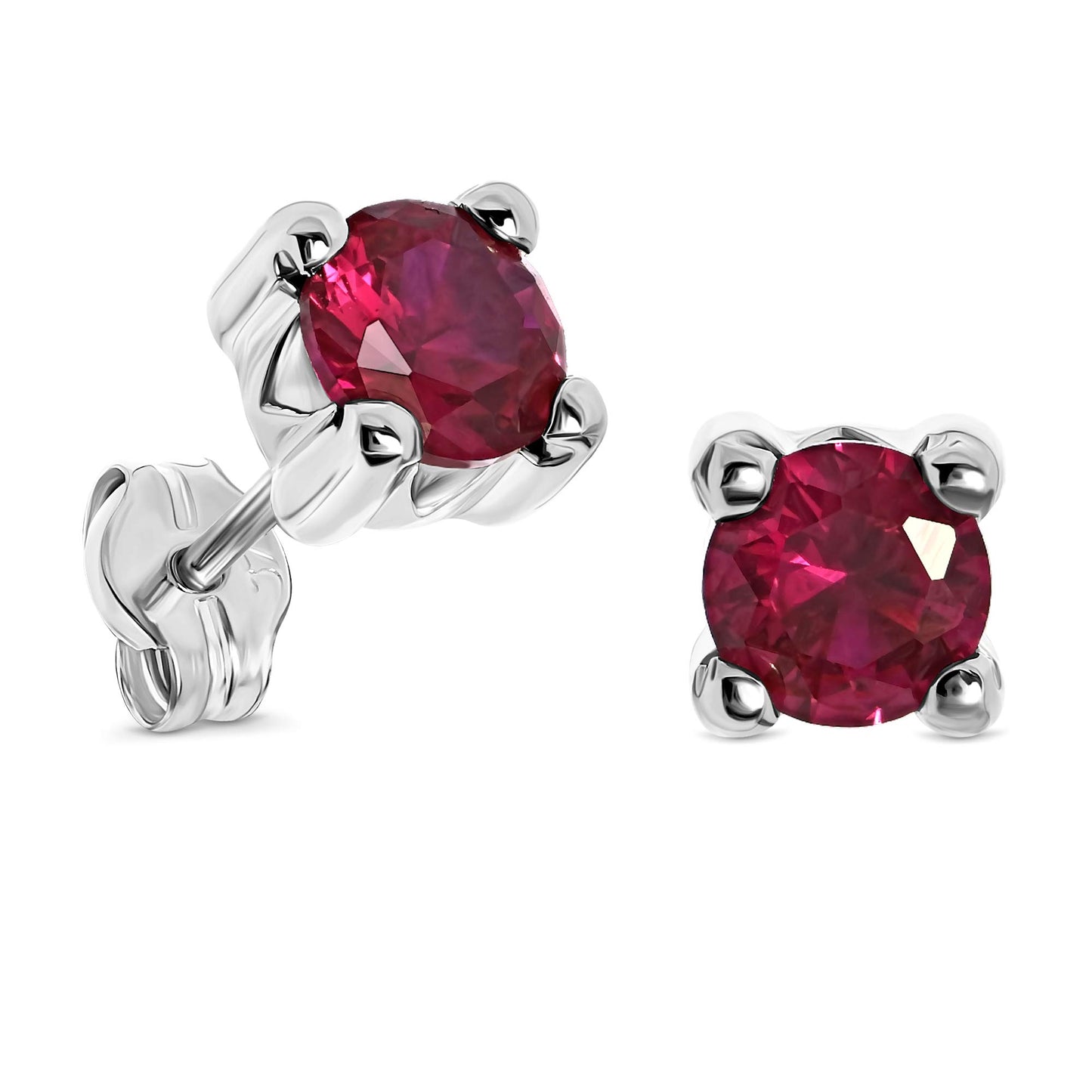 EDERSEENSUCHT- MIORE Schmuck, Ohrringe Damen, Ohrstecker Gold 375 9 Kt Gelbgold/Weißgold, Damenohrringe mit Zirkonia/Saphir/Rubin/Smaragd in Krappenfassung, goldene Ohrstecker Damen, Ohrschmuck