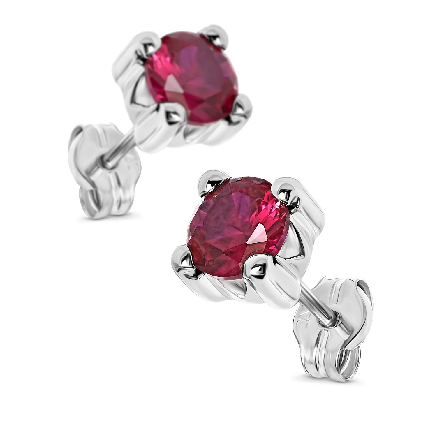 EDERSEENSUCHT- MIORE Schmuck, Ohrringe Damen, Ohrstecker Gold 375 9 Kt Gelbgold/Weißgold, Damenohrringe mit Zirkonia/Saphir/Rubin/Smaragd in Krappenfassung, goldene Ohrstecker Damen, Ohrschmuck