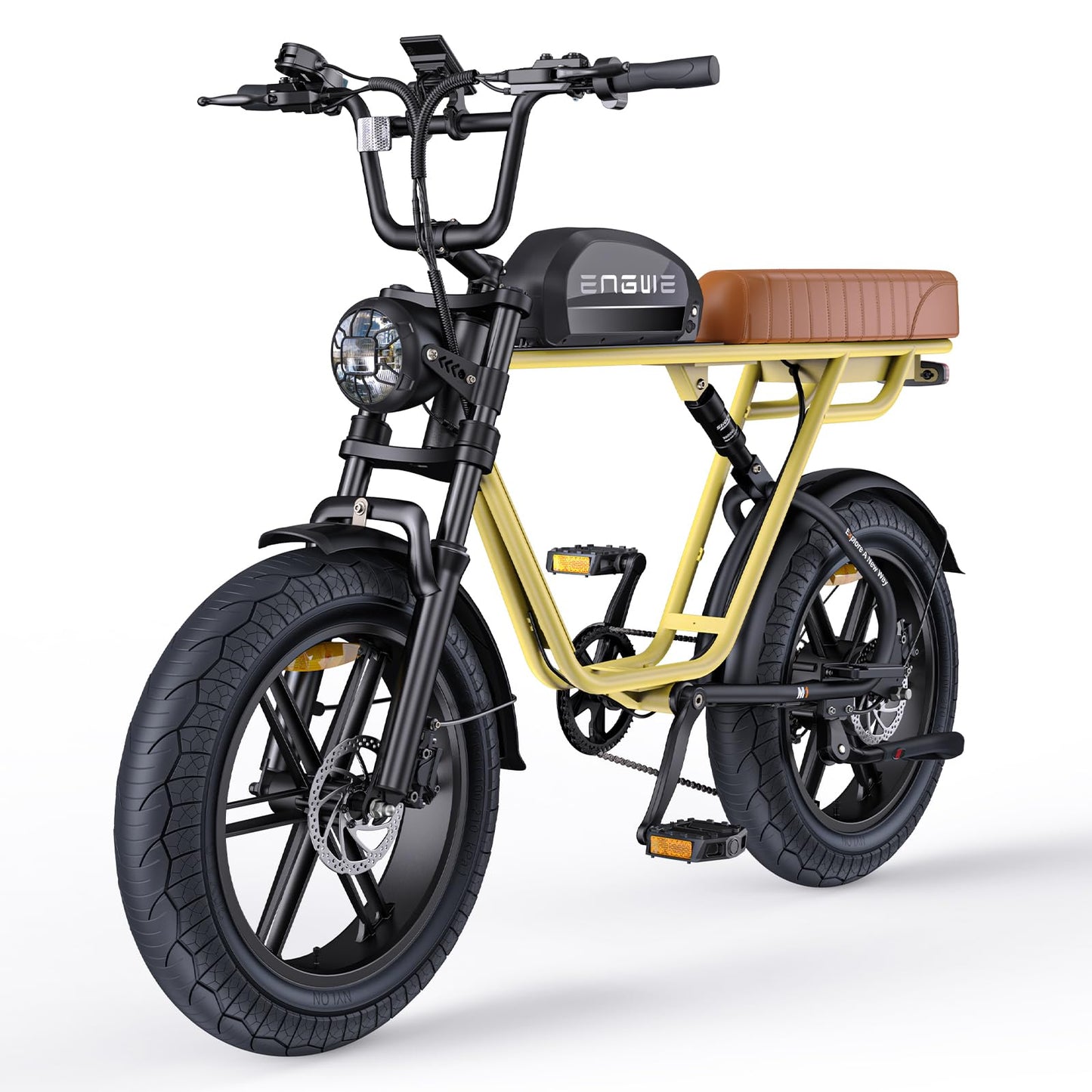 ELB Bigfoot ENGWE E Bike Herren Elektrofahrräder-Ebike mit einem Akku/ 2 Akkus, E-Bike 20 * 4.0 Zoll Fette Reifen, Ebike Herren bis zu 75km/150km/90km/170km, Elektrofahrrad 7-Gang, M20/M1