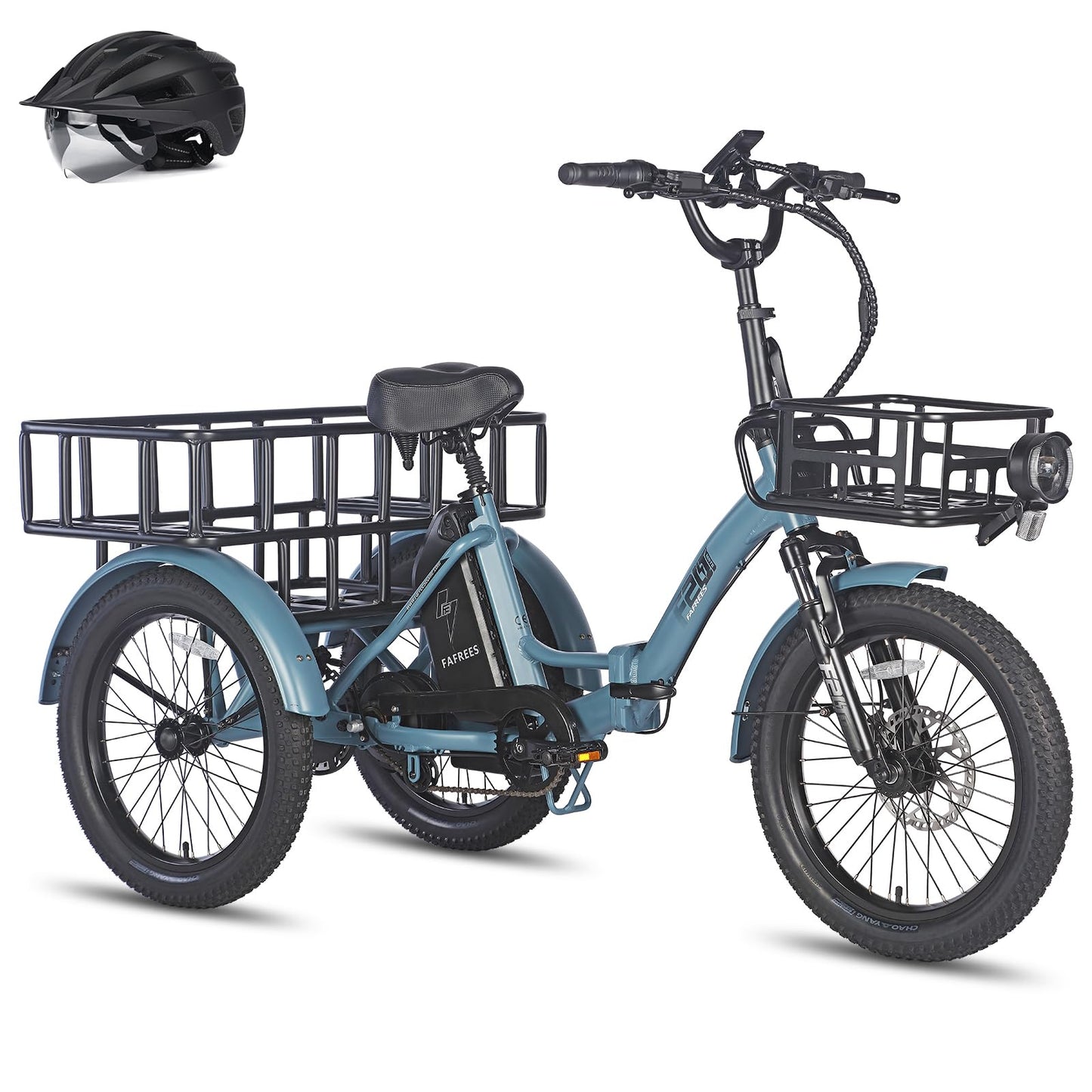 ELB trike Fafrees F20 Mate E Bike Dreirad Erwachsene Fat Klapprad, [ Offiziell ] E-Bike Lastenfahrrad 20 Zoll, Elektrofahrrad 180kg, Elektro Dreirad für Erwachsene, Ebike Fatbike 48V, 3 Rad Fahrrad Elektrisch