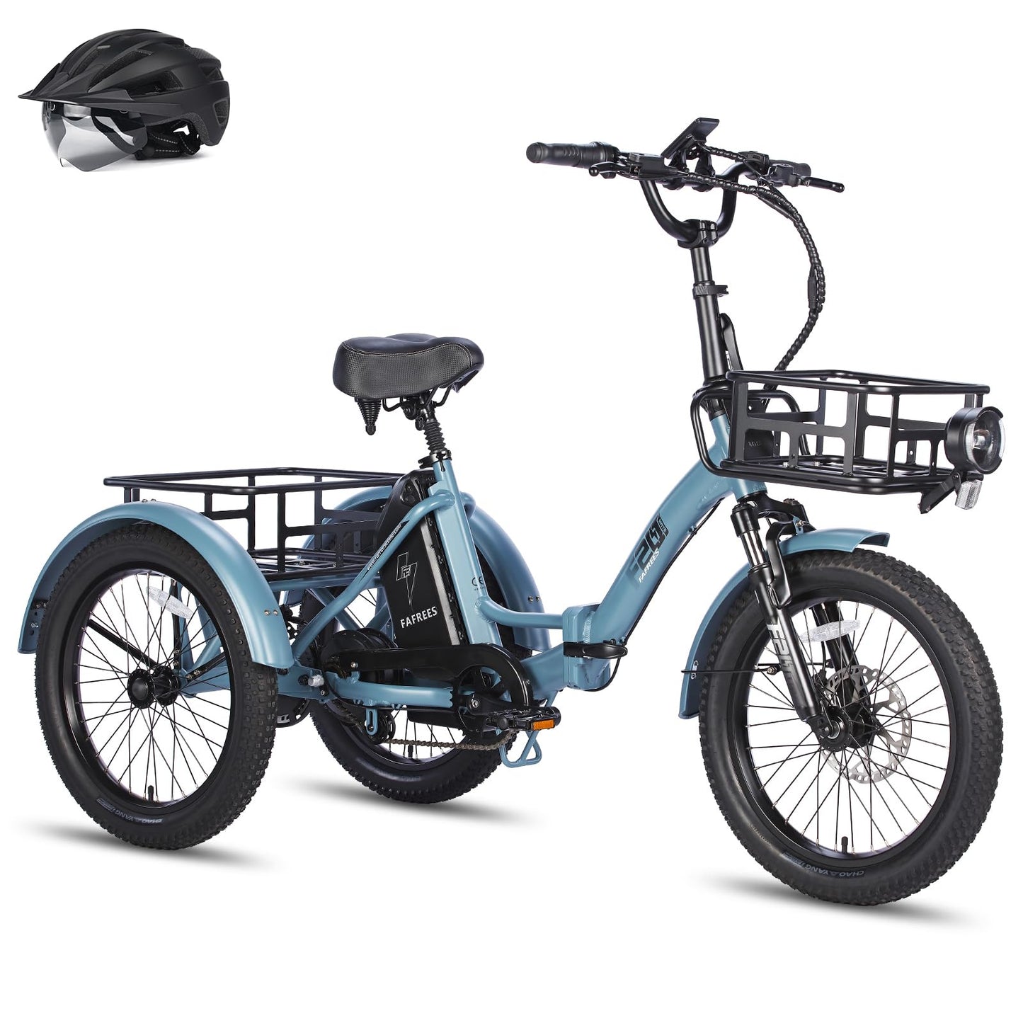 ELB trike Fafrees F20 Mate E Bike Dreirad Erwachsene Fat Klapprad, [ Offiziell ] E-Bike Lastenfahrrad 20 Zoll, Elektrofahrrad 180kg, Elektro Dreirad für Erwachsene, Ebike Fatbike 48V, 3 Rad Fahrrad Elektrisch