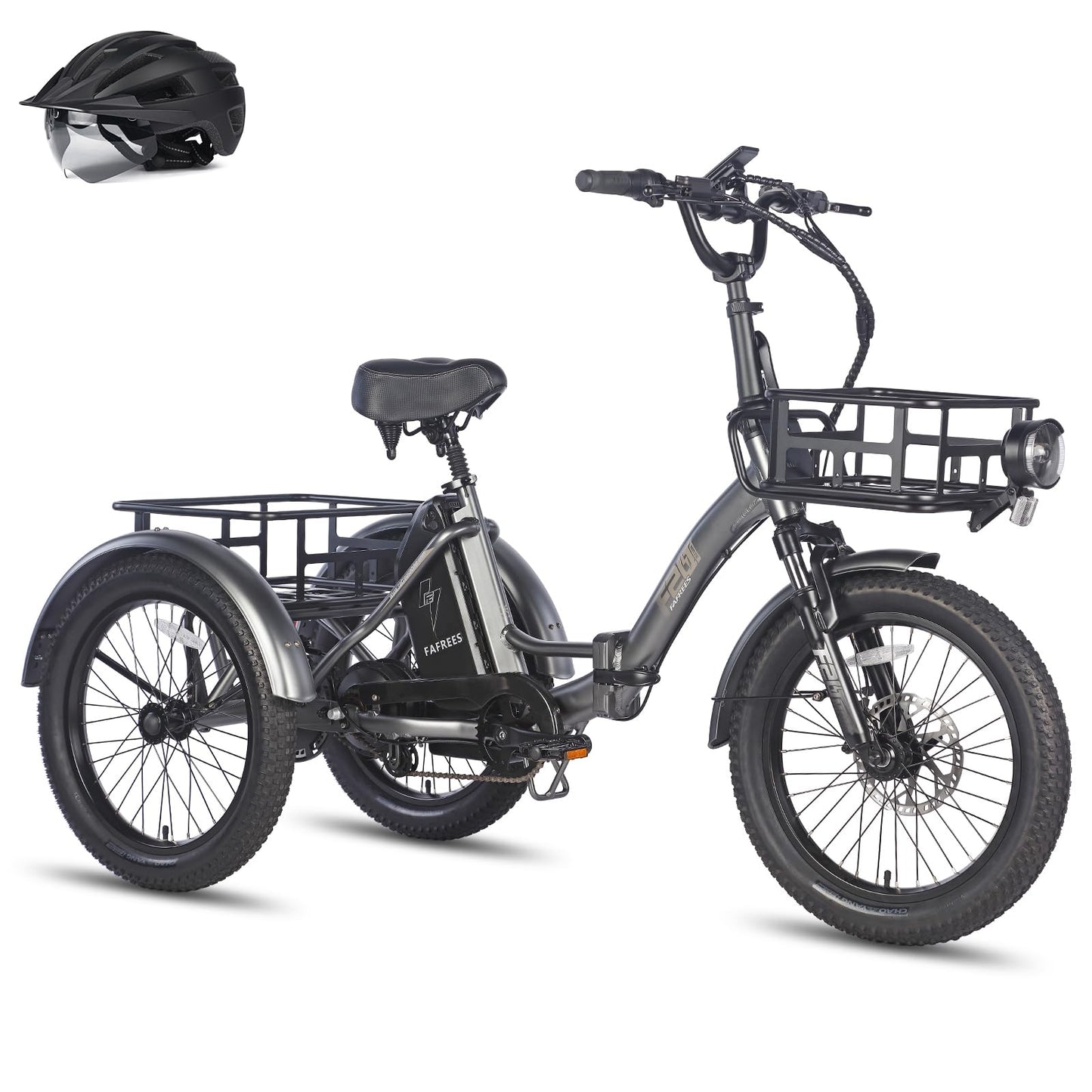 ELB trike Fafrees F20 Mate E Bike Dreirad Erwachsene Fat Klapprad, [ Offiziell ] E-Bike Lastenfahrrad 20 Zoll, Elektrofahrrad 180kg, Elektro Dreirad für Erwachsene, Ebike Fatbike 48V, 3 Rad Fahrrad Elektrisch