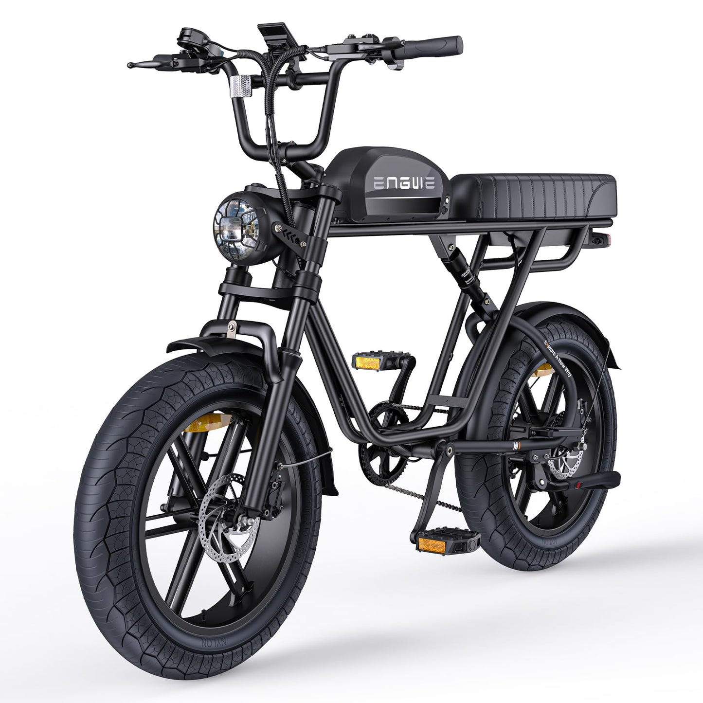 ELB Bigfoot ENGWE E Bike Herren Elektrofahrräder-Ebike mit einem Akku/ 2 Akkus, E-Bike 20 * 4.0 Zoll Fette Reifen, Ebike Herren bis zu 75km/150km/90km/170km, Elektrofahrrad 7-Gang, M20/M1