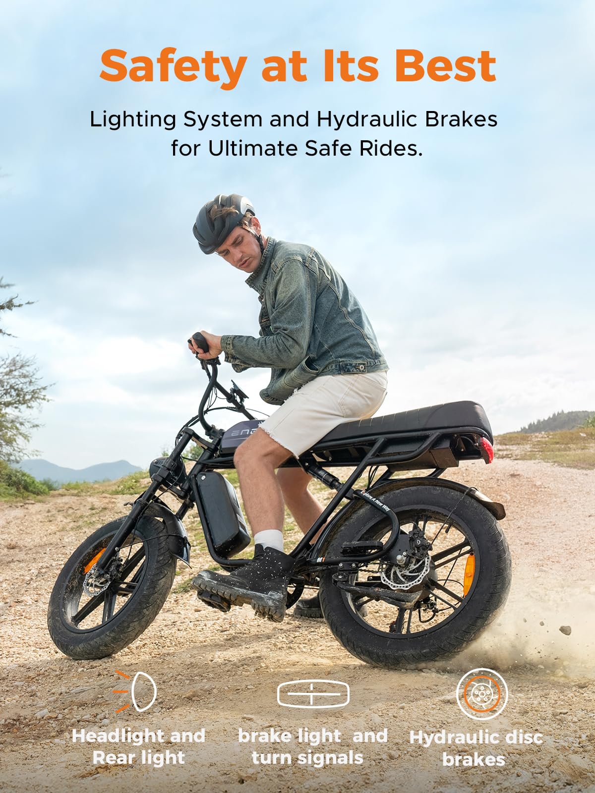 ELB Bigfoot ENGWE E Bike Herren Elektrofahrräder-Ebike mit einem Akku/ 2 Akkus, E-Bike 20 * 4.0 Zoll Fette Reifen, Ebike Herren bis zu 75km/150km/90km/170km, Elektrofahrrad 7-Gang, M20/M1