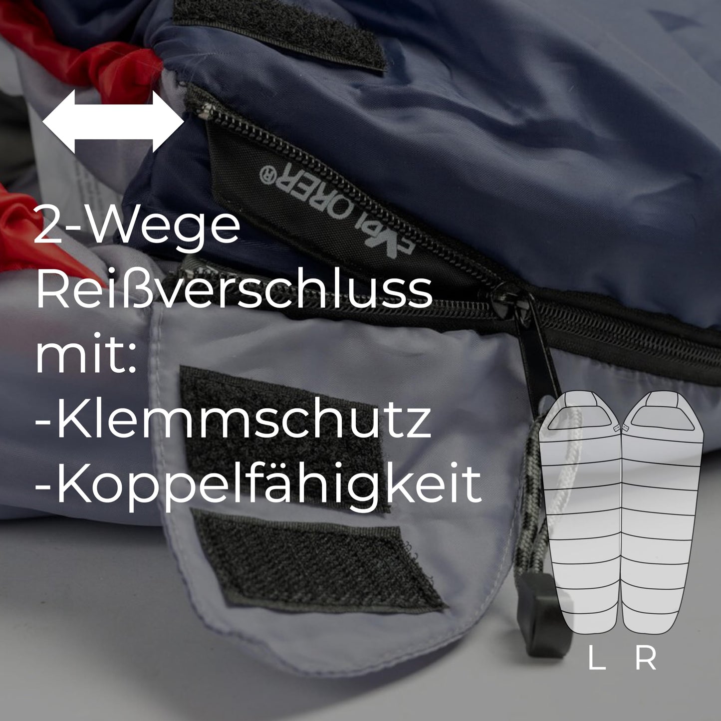 EXPLORER® GRÖNLAND Schlafsack -23°C -5°C [350GSM] 3-4 Jahreszeiten Winter Mumienschlafsack Erwachsene[1900g] 230x82x55cm ideal für Outdoor, Camping, Trekking und Reisen