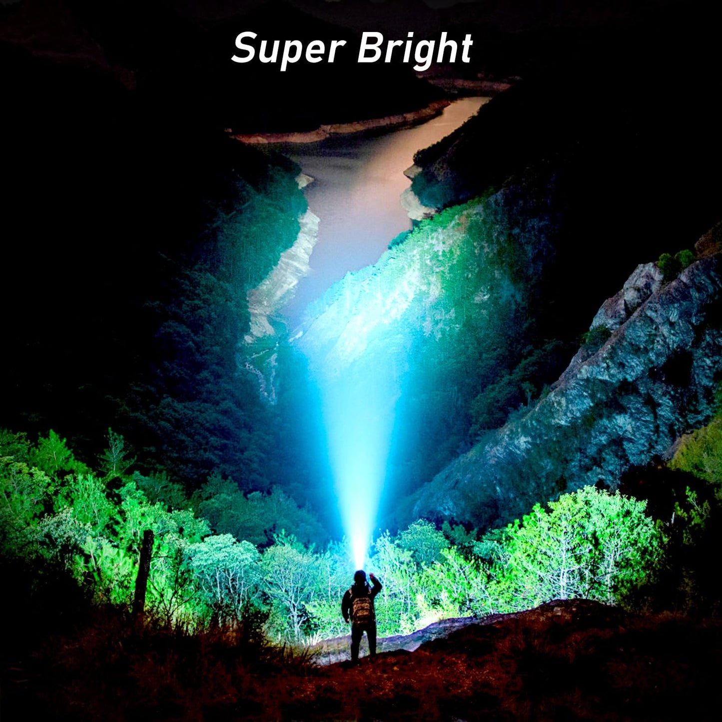 Blukar LED Stirnlampe Wiederaufladbar, Superhell 2000 Lumen Stufenlos Dimmbar Kopflampe mit 8 Lichtmodi, Sensor und Rotlicht, Leichtgewichtig Wasserdichte Mini Stirnlampe für Campen, Angeln usw.