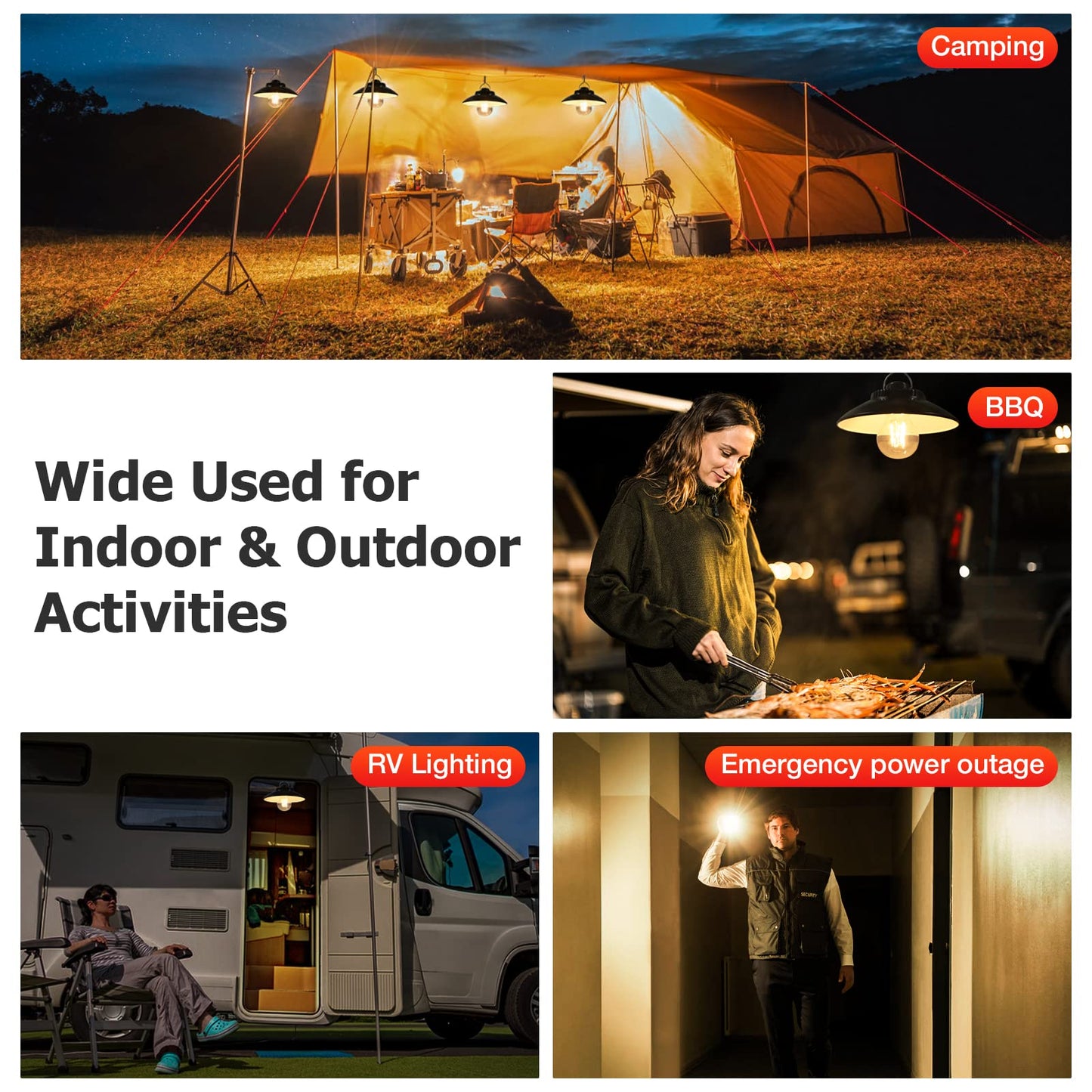 ELB Campinglampe Aufladbar, Yizhet Retro Campinglaterne LED Campingleuchte 200 Lumen IPX4 Wasserdicht 2600 mAh LED Camping Laterne Zeltlampe für Camping, Notfall Stromausfälle (Warmweiß)