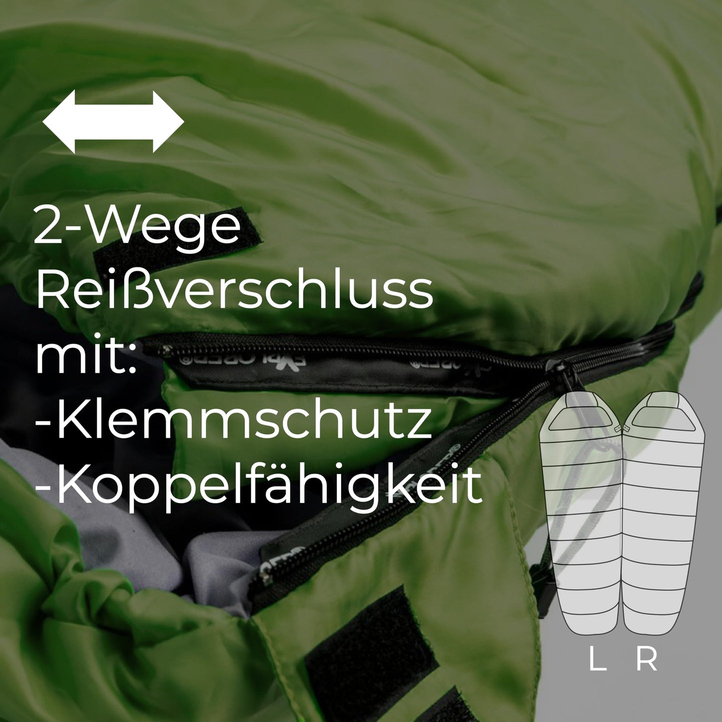 EXPLORER® GRÖNLAND Schlafsack -23°C -5°C [350GSM] 3-4 Jahreszeiten Winter Mumienschlafsack Erwachsene[1900g] 230x82x55cm ideal für Outdoor, Camping, Trekking und Reisen