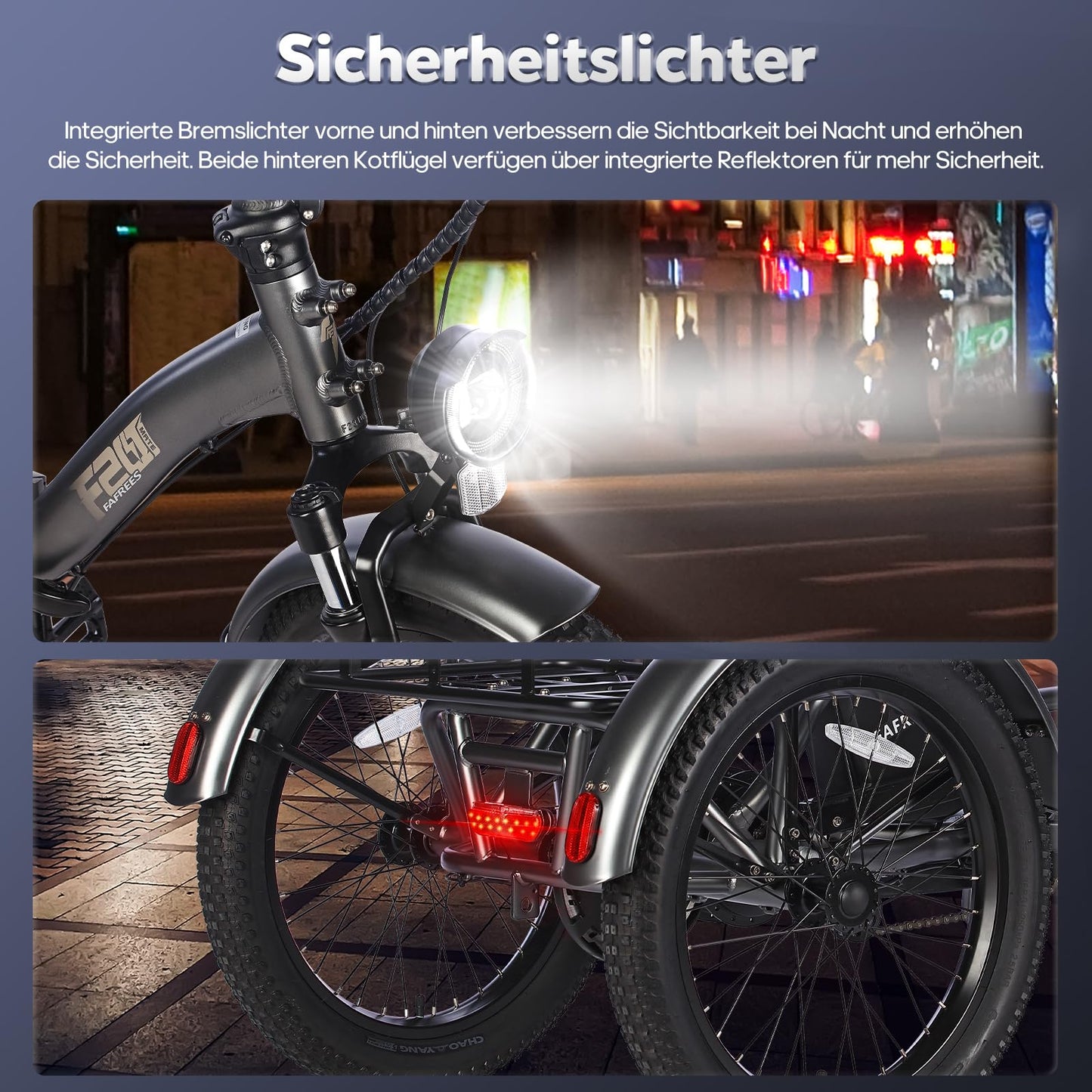 ELB trike Fafrees F20 Mate E Bike Dreirad Erwachsene Fat Klapprad, [ Offiziell ] E-Bike Lastenfahrrad 20 Zoll, Elektrofahrrad 180kg, Elektro Dreirad für Erwachsene, Ebike Fatbike 48V, 3 Rad Fahrrad Elektrisch