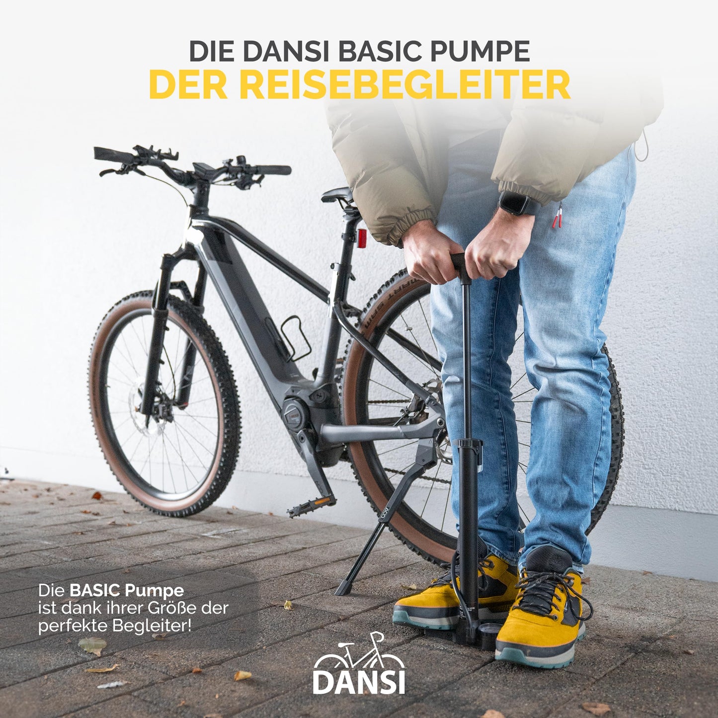 DANSI Standluftpumpe, Verschiedene Modelle, mit Adaptern, passend für alle gängigen Ventile, mit Manometer